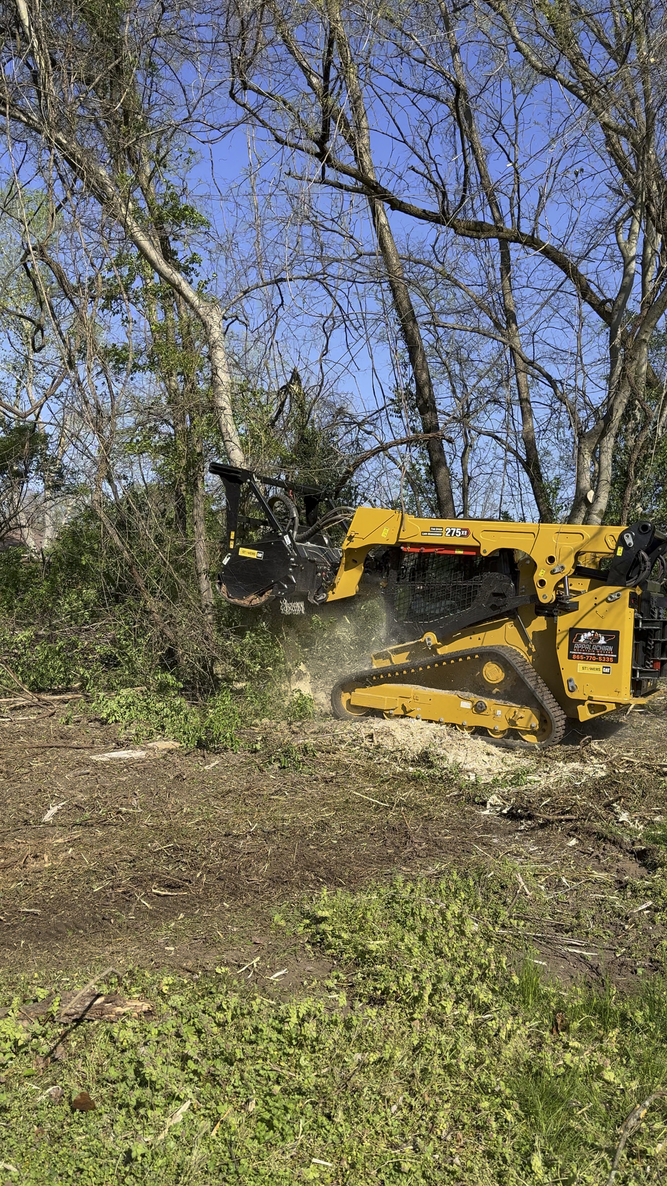 Tracked forestry mulcher clearing overgrown brush on an East Tennessee property (2 of 6)
